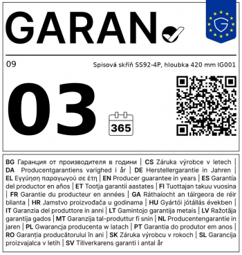 Spisová skříň SS92-4P, hloubka 420 mm IG001